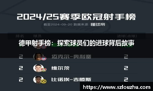 德甲射手榜：探索球员们的进球背后故事